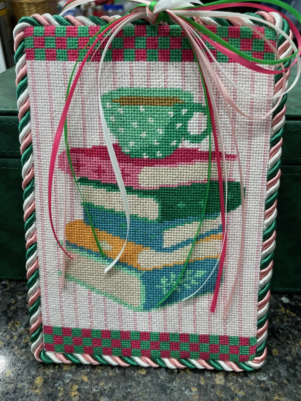 Finished canvas ornament
